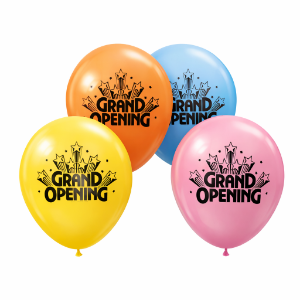 11 inch Grand Opening Balloon Assorted Black Text