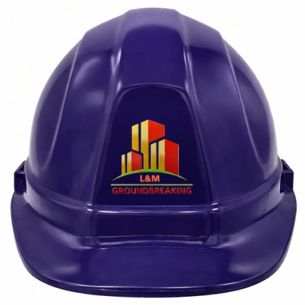 Purple Hard Hat for Groundbreaking Ceremony Custom