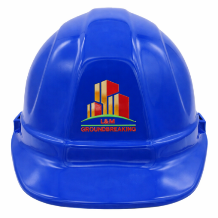 Blue Hard Hat Customized Front View