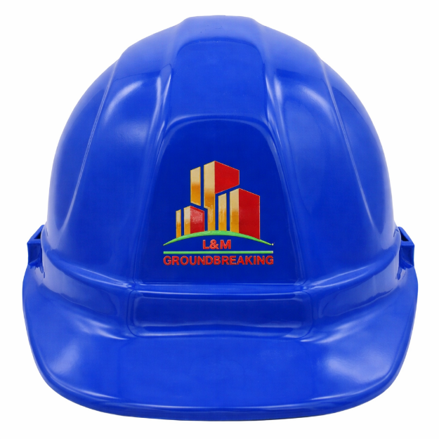 Blue Hard Hat Customized Front View