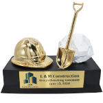 Picture of Groundbreaking Construction  Keepsake Shovel Hat Rock Desktop Trophy