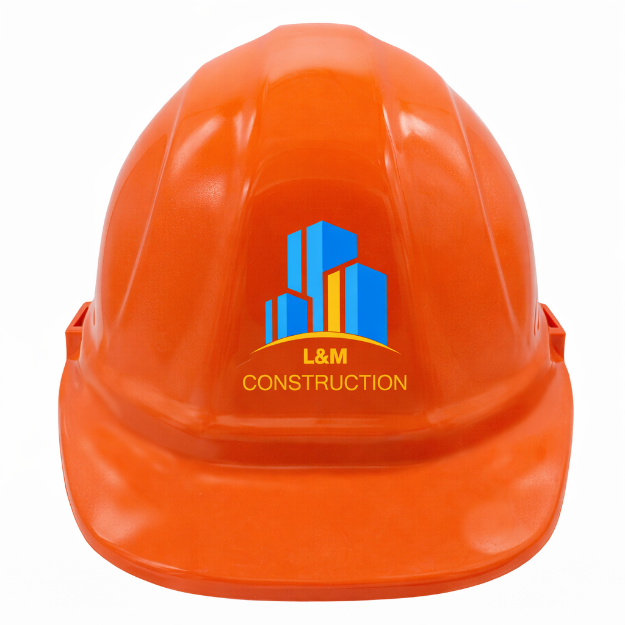Orange Hard Hat with Customization - Style E
