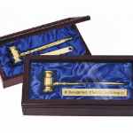 Elegant Brass Gavel Presentation Box Set Custom