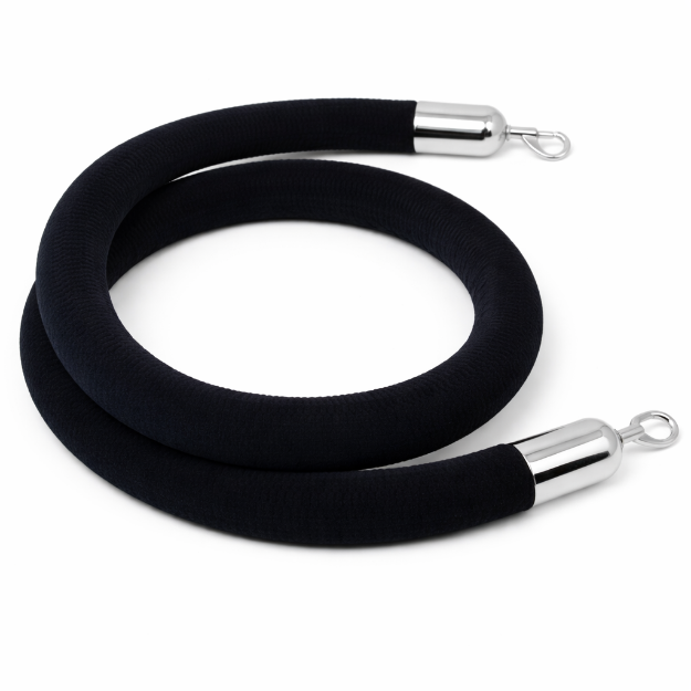 Black velour ropes with silver hooks