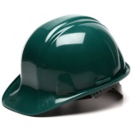 Angled green ceremonial groundbreaking hard hat.