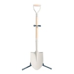 Full Picture of the Ceremonial Groundbreaking Off-White Color Shovel with Stand