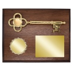 Photo of a Key To The City Recognition Plaque with a Plain Golden Plate