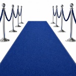 Picture of Standard Blue Event Carpet Runner Rolled Out for Event.