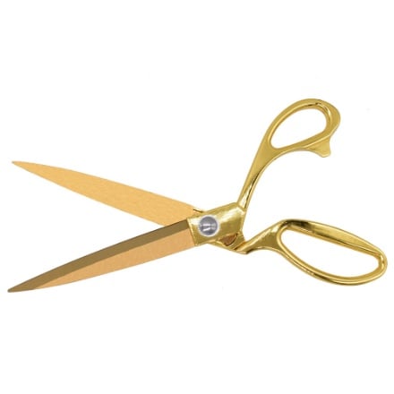 Golden Scissors with Gold Blades Open Plain