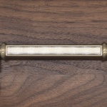 Walnut Key to the City Plaque with Ornate Key Bar Zoomed In