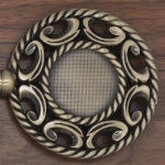 Walnut Key to the City Plaque with Ornate Key Insert Zoomed In
