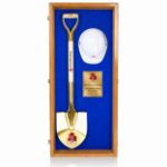 Oak Groundbreaking shovel display case