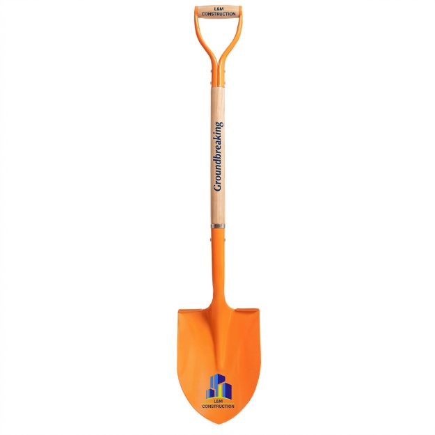 Orange Groundbreaking Shovel with Full Customization