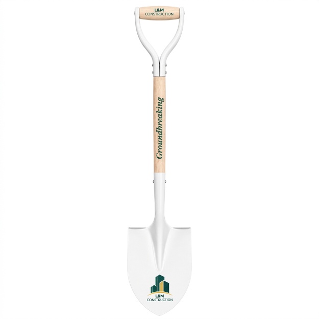 Customized White Groundbreaking Shovel
