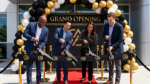 Black ribbon cutting scissor