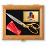 Ceremonial Ribbon-Cutting Shadowbox Set Oak color
